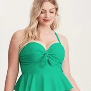 Torrid Green Swim Camisole with Bow